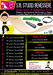 Inizio corsi di Pilates, Ginnastica Posturale e Yoga - 4 Settembre 2023