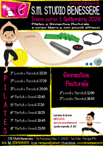 Inizio corsi di Pilates e Ginnastica Posturale  - 1 Settembre 2026